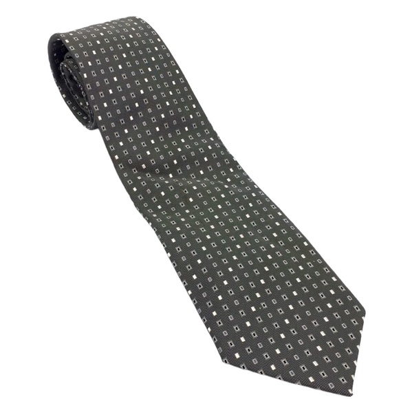 Pronto Uomo 💯% Silk Black, White, & Gray Tie - Picture 3 of 3